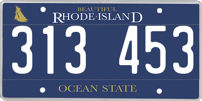 RI license plate 313453