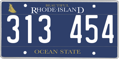 RI license plate 313454