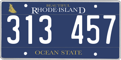 RI license plate 313457