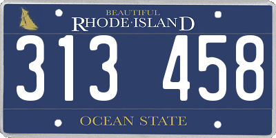 RI license plate 313458
