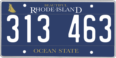 RI license plate 313463
