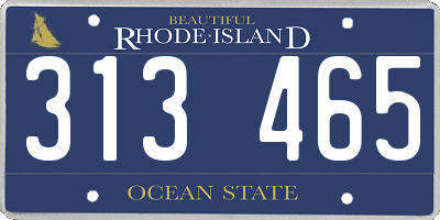RI license plate 313465