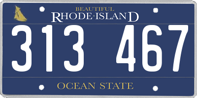 RI license plate 313467