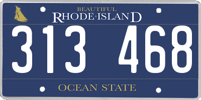 RI license plate 313468