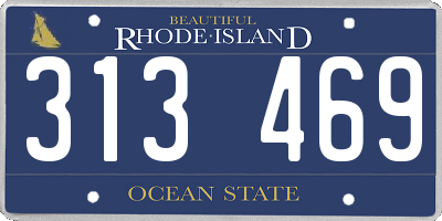 RI license plate 313469