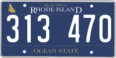 RI license plate 313470