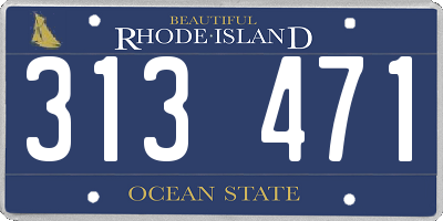 RI license plate 313471