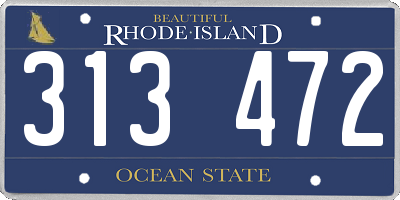RI license plate 313472