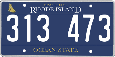 RI license plate 313473