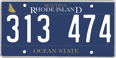 RI license plate 313474