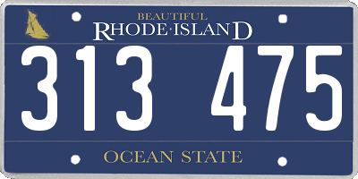 RI license plate 313475