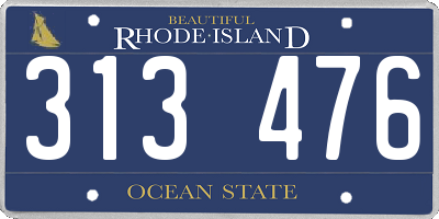 RI license plate 313476