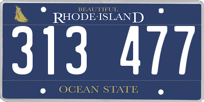 RI license plate 313477