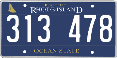 RI license plate 313478
