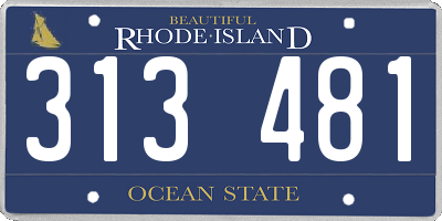 RI license plate 313481