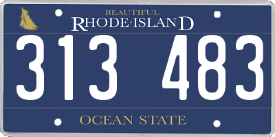 RI license plate 313483