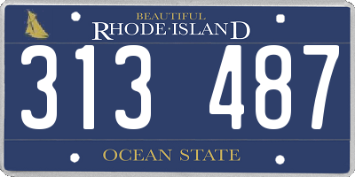 RI license plate 313487