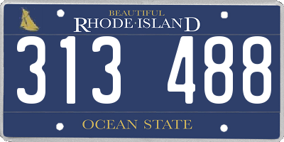 RI license plate 313488