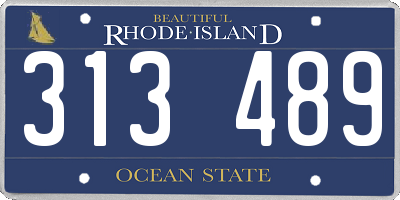 RI license plate 313489