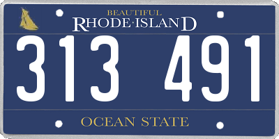 RI license plate 313491