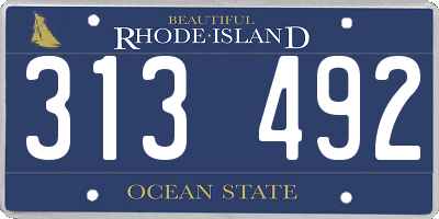 RI license plate 313492