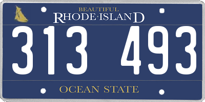 RI license plate 313493