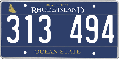 RI license plate 313494