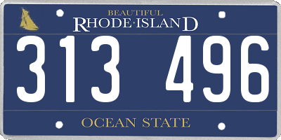 RI license plate 313496