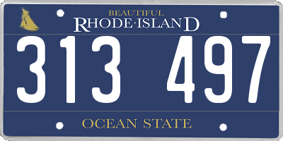 RI license plate 313497