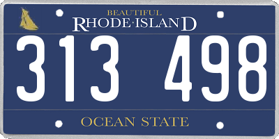 RI license plate 313498