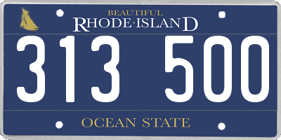 RI license plate 313500