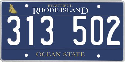 RI license plate 313502