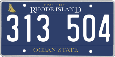 RI license plate 313504