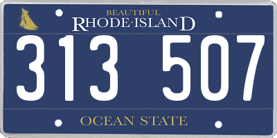 RI license plate 313507