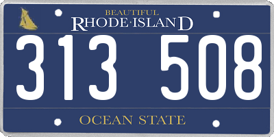RI license plate 313508
