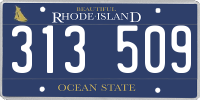 RI license plate 313509