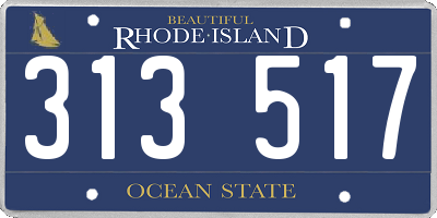 RI license plate 313517