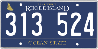 RI license plate 313524