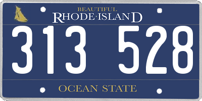 RI license plate 313528