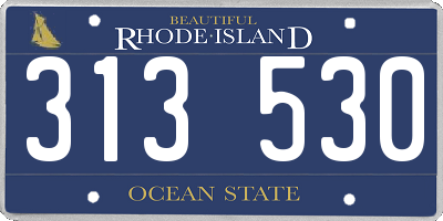 RI license plate 313530