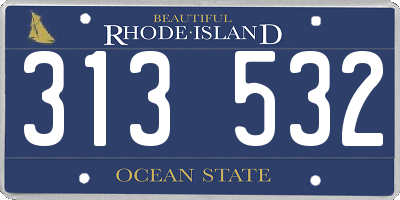 RI license plate 313532