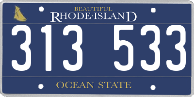 RI license plate 313533