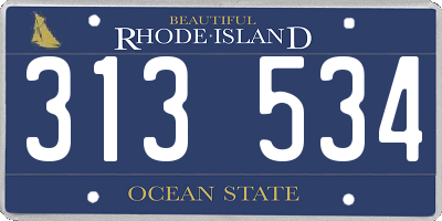 RI license plate 313534