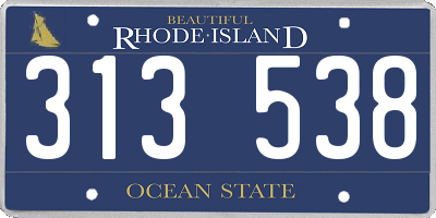 RI license plate 313538