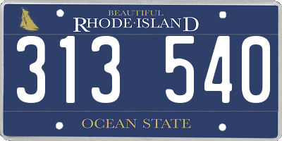RI license plate 313540