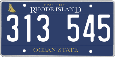 RI license plate 313545