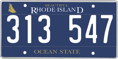 RI license plate 313547