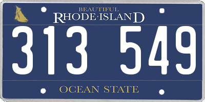 RI license plate 313549
