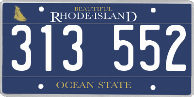 RI license plate 313552