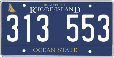 RI license plate 313553
